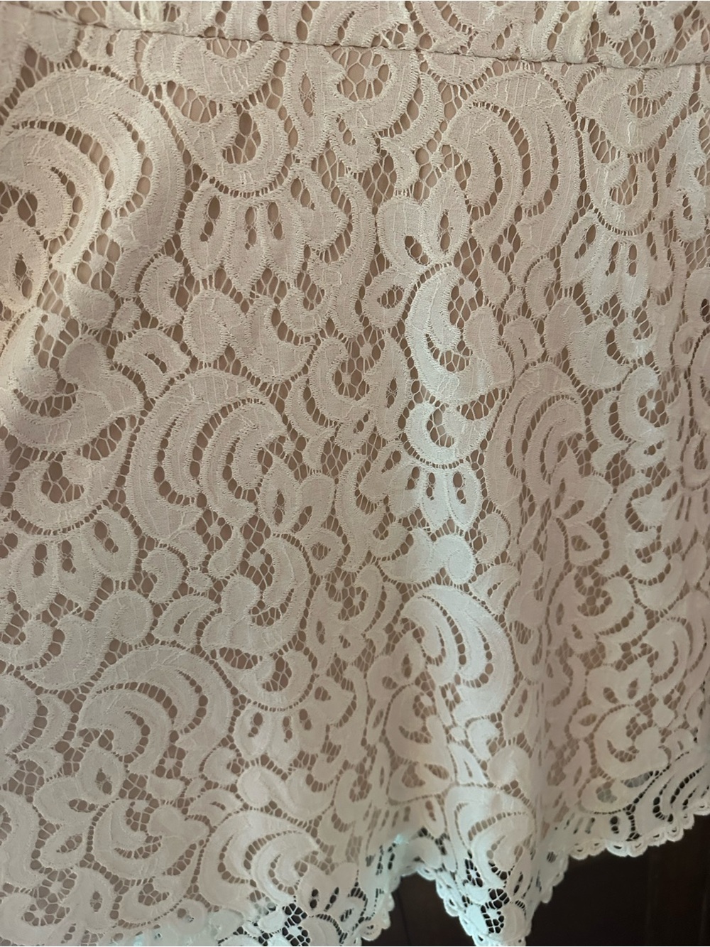 EUC Altar’d State Women’s Cream Lace V-Neck Dress Chic Preppy Size L - Picture 8 of 10